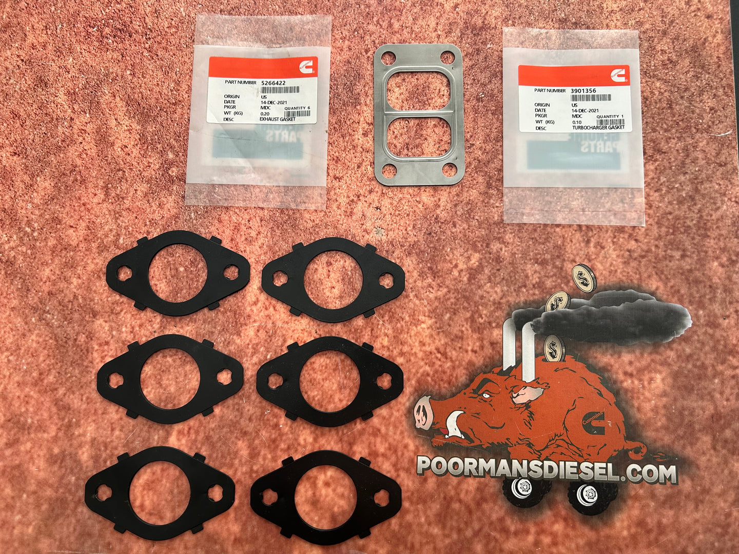 Cummins 5266422 Steel Exhaust & 3901356 Steel Turbo Manifold Gaskets ( 1998.5 to 2017 24V)