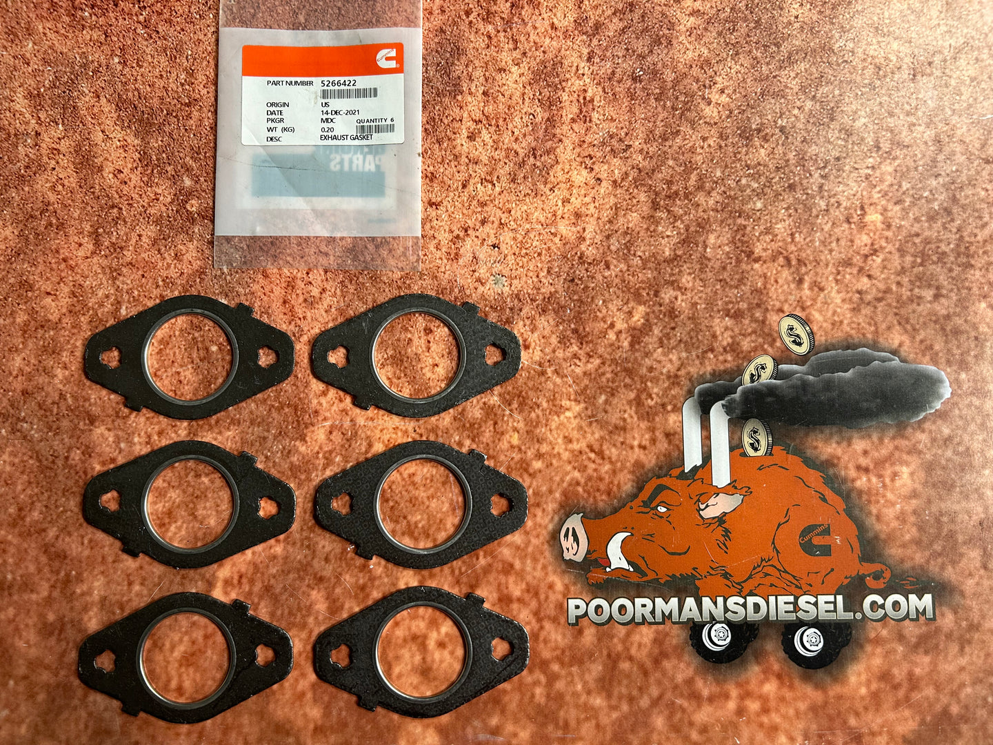 Cummins 5266422 Graphite Exhaust Manifold Gaskets Dodge (1998.5 to 2017 24V)