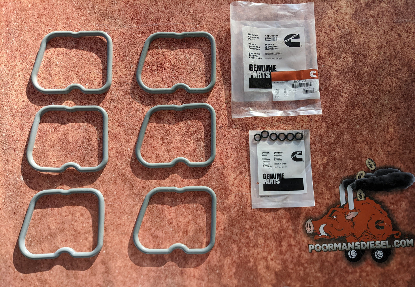 Cummins 3902666 Silaca Gel Valve Cover Gaskets (1989-1998 12V)